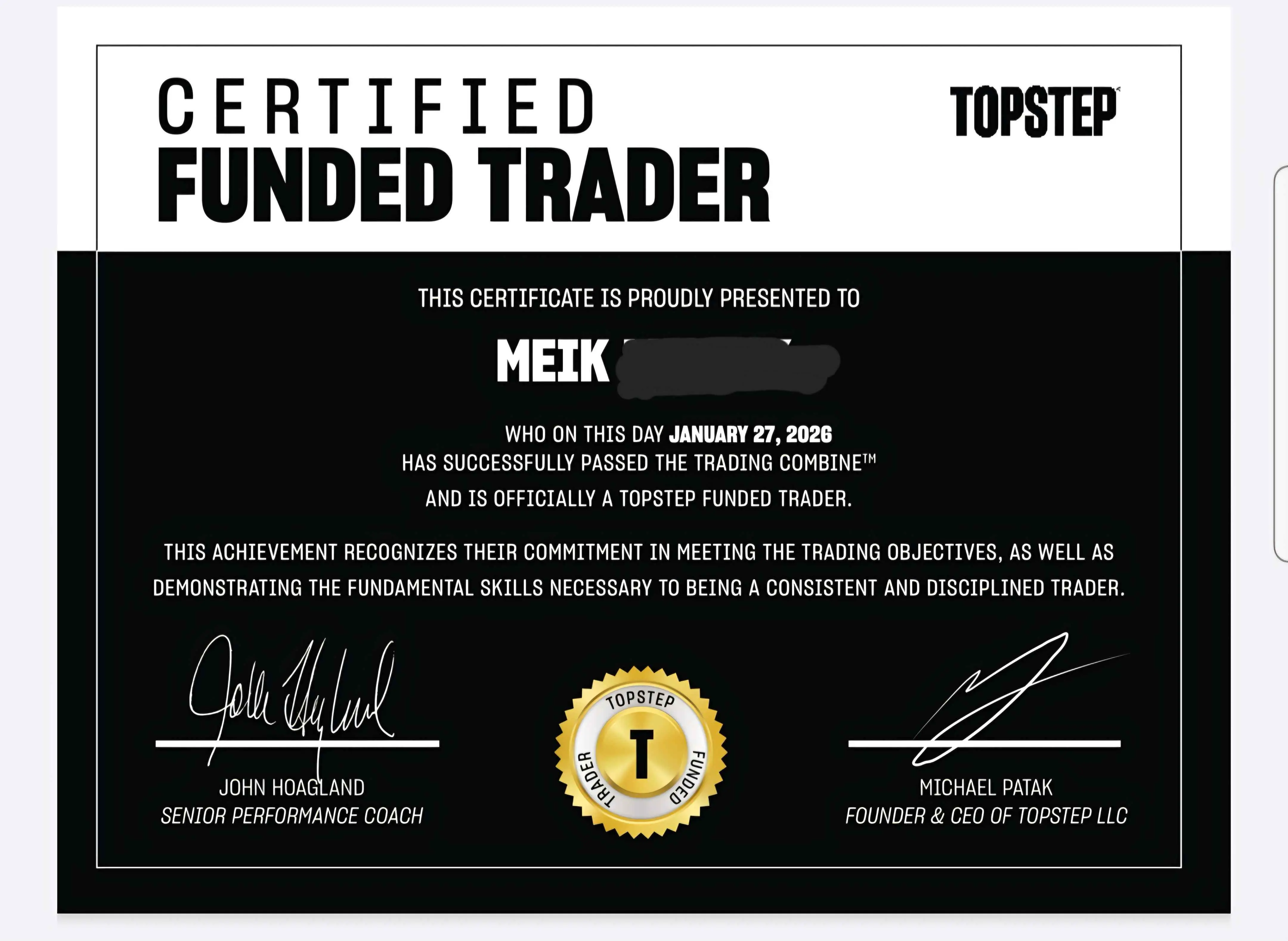 ELALIHOLDING Nachweis – Meik Topstep III